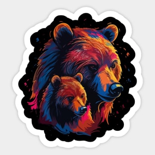 Grizzly Bear Fathers Day Sticker